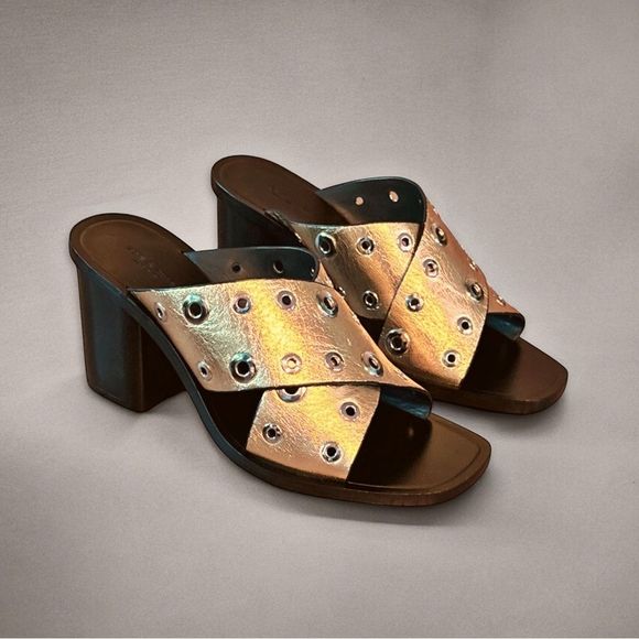 Rag & Bone Paige Sandals in Gold Grommet - Picture 13 of 16